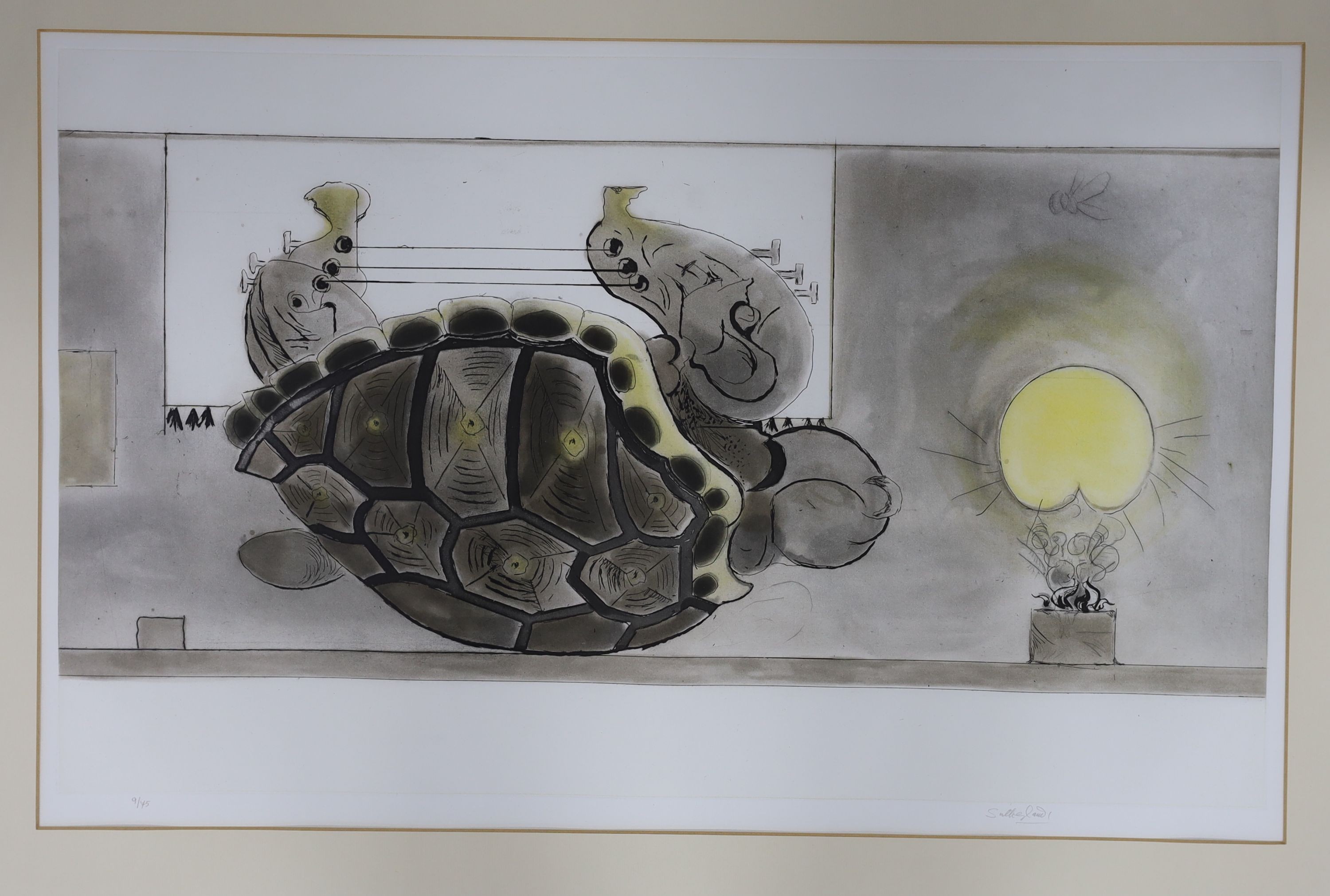 Graham Sutherland (1903-1980), etching with aquatint, The Tortoise, from The Apollinaire Le Bestiaire Suite 1978, signed, 9/75, 45 x 73cm